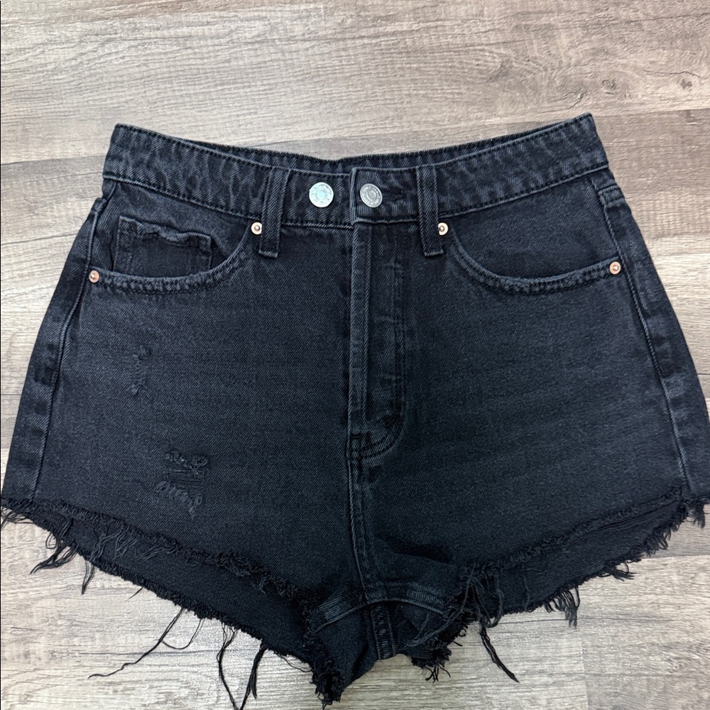 Wild Fable‎ Distressed Black Denim Shorts, Size 2
